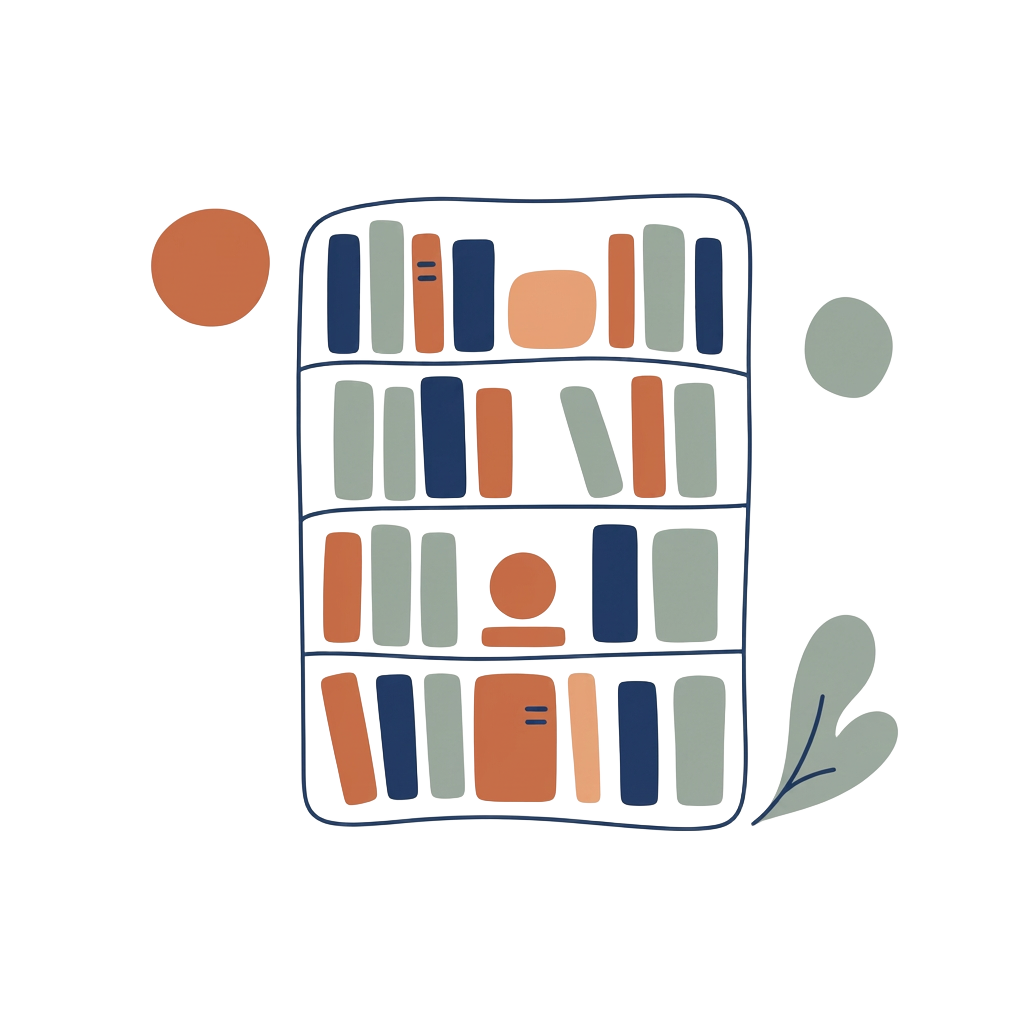Illustration : une bibliothèque remplie de livres colorés