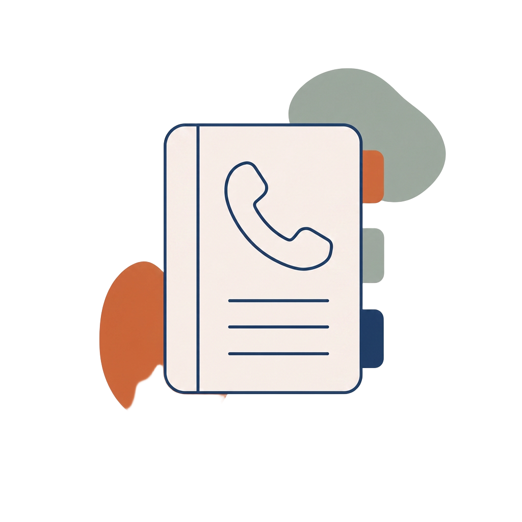 Illustration : un carnet répertoire de contacts